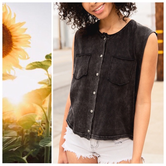 *CLEARANCE* Softest Burnout Boho Black Tee - Picture 4 of 7